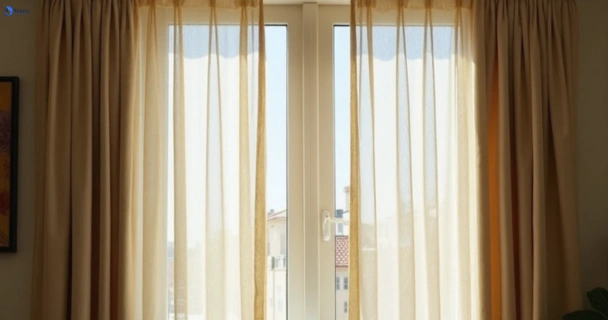 Dull dusty drapes in redfern-nsw before professional cleaning